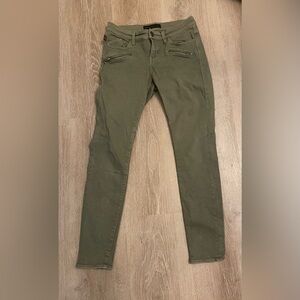 Rock & Republic Olive Skinny Jeans with Zip Detail